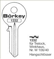Afbeelding van Borkey 1332 Cilindersleutel voor TRELOCK