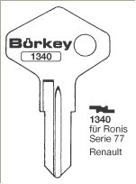 Afbeelding van Borkey 1340 Cilindersleutel voor REN. TRAFIC