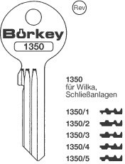 Afbeelding van Borkey 1350 5 Cilindersleutel voor WILKA NS