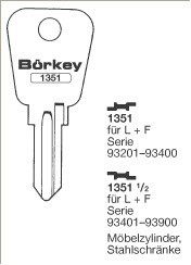 Afbeelding van Borkey 1351 Cilindersleutel voor L + F