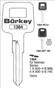 Afbeelding van Borkey 1364 Cilindersleutel voor NEIMAN, VOLVO