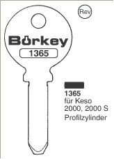 Afbeelding van Borkey 1365 Cilindersleutel voor KESO 2000