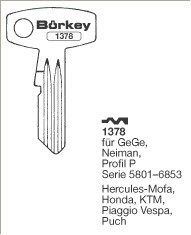 Afbeelding van Borkey 1378 Cilindersleutel voor MOFA HERC., P