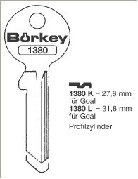 Afbeelding van Borkey 1380K Cilindersleutel voor GOAL CEA