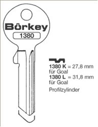 Afbeelding van Borkey 1380L Cilindersleutel voor GOAL CEA