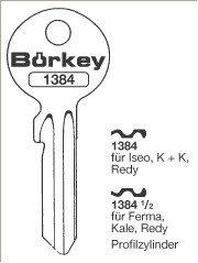 Afbeelding van Borkey 1384 Cilindersleutel voor ISEO