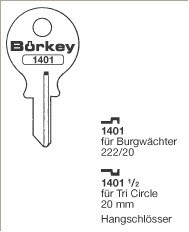 Afbeelding van Borkey 1401½ Cilindersleutel voor TRI CIRCLE