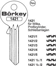Afbeelding van Borkey 1421½ 1 Cilindersleutel voor WILKA NS
