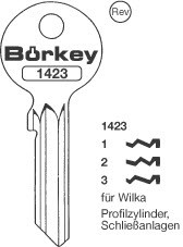 Afbeelding van Borkey 1423 1 Cilindersleutel voor WILKA  NS