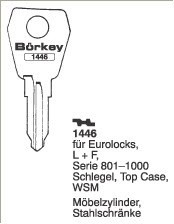 Afbeelding van Borkey 1446 Cilindersleutel voor EURO LOCKS