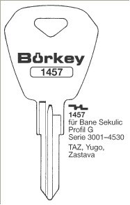 Afbeelding van Borkey 1457 Cilindersleutel voor YUGO
