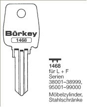 Afbeelding van Borkey 1468 Cilindersleutel voor L+F,EURO-LOCKS