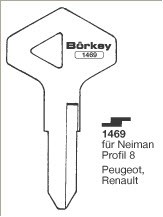 Afbeelding van Borkey 1469 Cilindersleutel voor NEIMAN PROF.8