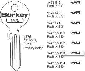 Afbeelding van Borkey 1475½ B02 Cilindersleutel voor ABUS 2XD
