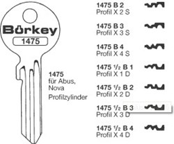 Afbeelding van Borkey 1475½ B04 Cilindersleutel voor ABUS X 4 D