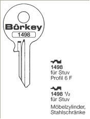 Afbeelding van Borkey 1498 Cilindersleutel voor STUV, PR. 6F