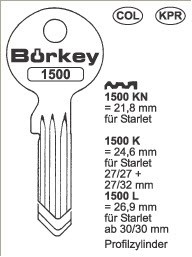 Afbeelding van Borkey 1500K Cilindersleutel voor BÖRKEY