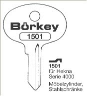 Afbeelding van Borkey 1501 Cilindersleutel voor HEKNA