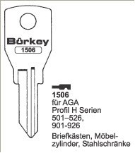 Afbeelding van Borkey 1506 Cilindersleutel voor AGA, PROFIL B