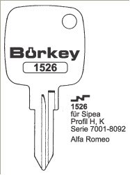Afbeelding van Borkey 1526 Cilindersleutel voor SIPEA,ALFA164