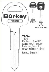 Afbeelding van Borkey 1530 Cilindersleutel voor SUZUKI VITARA