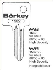 Afbeelding van Borkey 1532 Cilindersleutel voor ABUS VORH.SCH