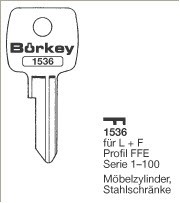 Afbeelding van Borkey 1536 Cilindersleutel voor LOWE+FLETCHER