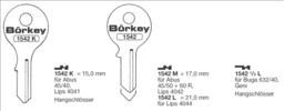 Afbeelding van Borkey 1542K Cilindersleutel voor LIPS 4041