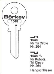 Afbeelding van Borkey 1548½ Cilindersleutel voor TRI CIRCLE