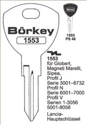 Afbeelding van Borkey 1553 Cilindersleutel voor GIOBERT,SIPEA