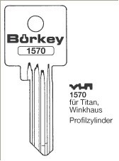 Afbeelding van Borkey 1570 Cilindersleutel voor WINKH. TITAN