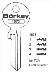 Afbeelding van Borkey 1573 4 Cilindersleutel voor FCV