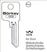 Afbeelding van Borkey 1578 Cilindersleutel voor DOM SCHL.ANL.