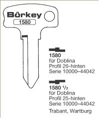 Afbeelding van Borkey 1580½ Cilindersleutel voor WARTB. TRAB.