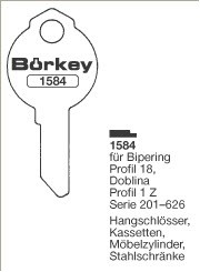 Afbeelding van Borkey 1584 Cilindersleutel voor DOBLINA, 1 H