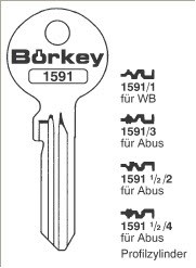 Afbeelding van Borkey 1591 1 Cilindersleutel voor WB