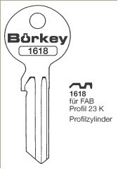 Afbeelding van Borkey 1618 Cilindersleutel voor FAB