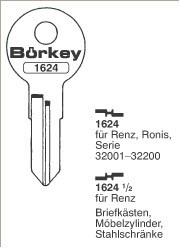 Afbeelding van Borkey 1624½ Cilindersleutel voor RENZ