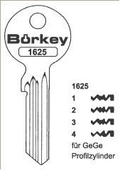 Afbeelding van Borkey 1625 1 Cilindersleutel voor GEGE