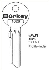 Afbeelding van Borkey 1626 Cilindersleutel voor FAB