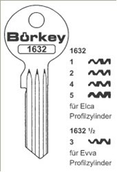 Afbeelding van Borkey 1632 4 Cilindersleutel voor ELCA