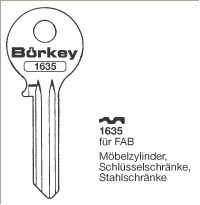 Afbeelding van Borkey 1635 Cilindersleutel voor FAB