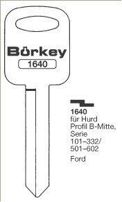Afbeelding van Borkey 1640 Cilindersleutel voor FORD EXPLORER