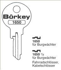 Afbeelding van Borkey 1650½ Cilindersleutel voor BURGWÄCHTER