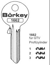 Afbeelding van Borkey 1662 2 Cilindersleutel voor GTV PROF.
