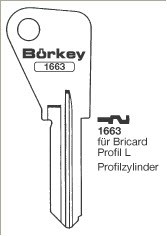 Afbeelding van Borkey 1663 Cilindersleutel voor BRICARD