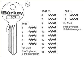 Afbeelding van Borkey 1669½ 8 Cilindersleutel voor MULTI PR.