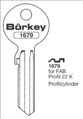 Afbeelding van Borkey 1679 Cilindersleutel voor FAB, PROF.22K