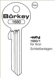 Afbeelding van Borkey 1680 1 Cilindersleutel voor IKON
