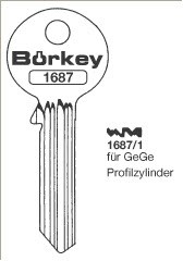 Afbeelding van Borkey 1687 1 Cilindersleutel voor GEGE